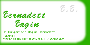 bernadett bagin business card